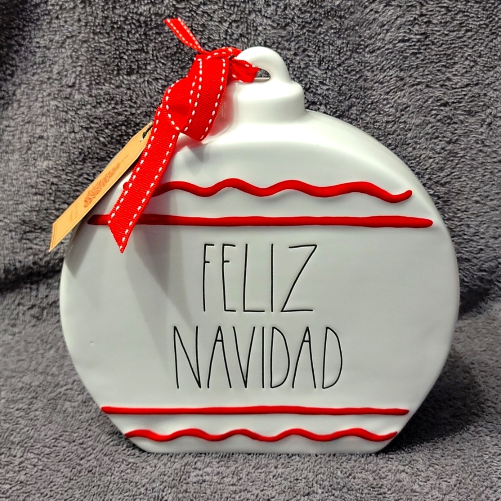 Rae Dunn FELIZ NAVIDAD Christmas Standing Ornament Decor